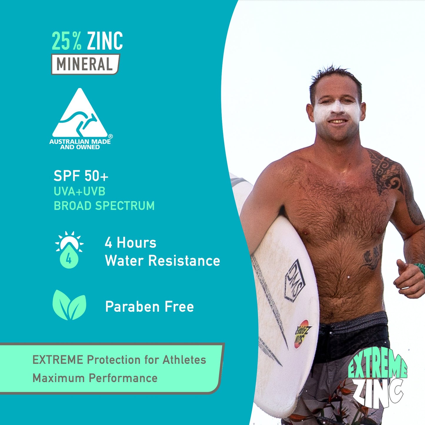 Sun Zapper Extreme Zinc Stick "Shell White" SPF 50+ | Protector Solar Mineral en Stick Mineral a base de zinc color BLANCO 15g |Alta protección solar UVA/UVB con color vibrante | Resistente al Agua | Fórmula Reef Safe | Hecho en Australia.