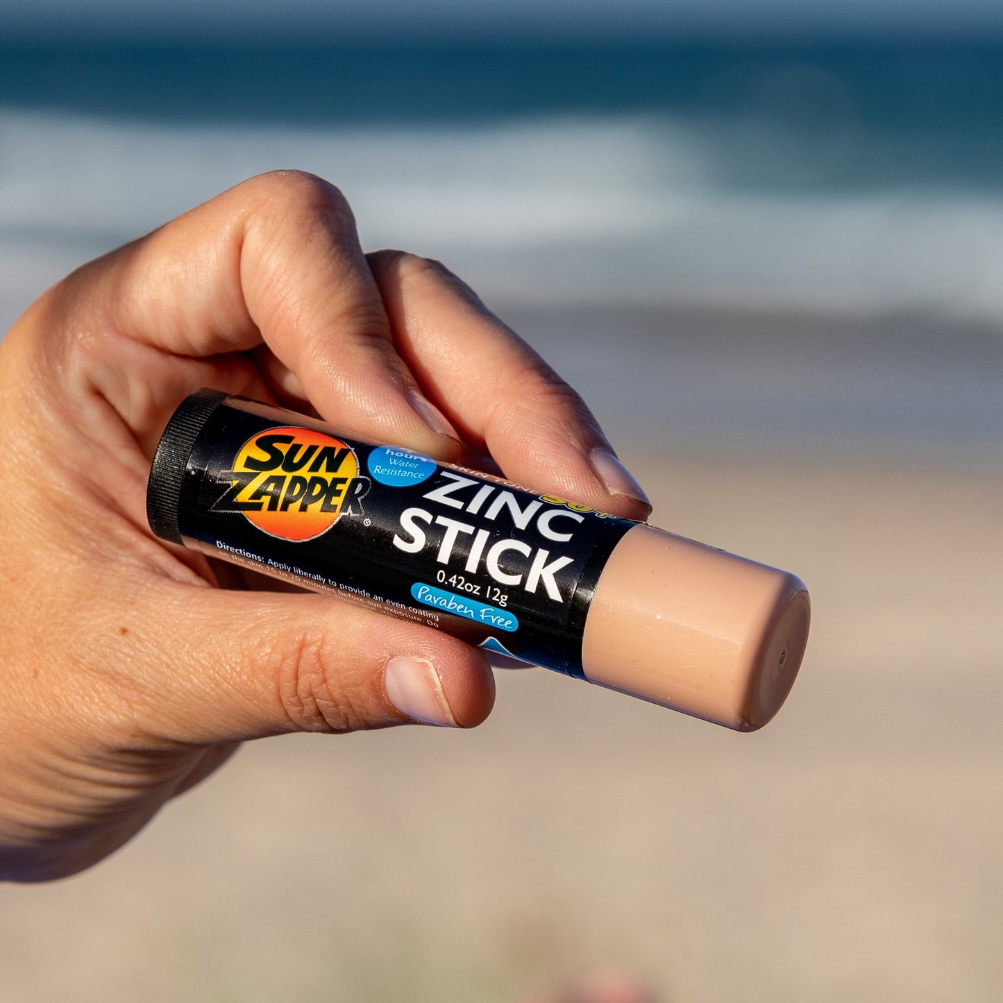 Sun Zapper Zinc Stick "Light skin tone" SPF 50+ |  Protector Solar Australiano Zinc Stick color PIEL CLARA 12g |Alta protección UVA/UVB con color vibrante, resistente al agua y reef safe |