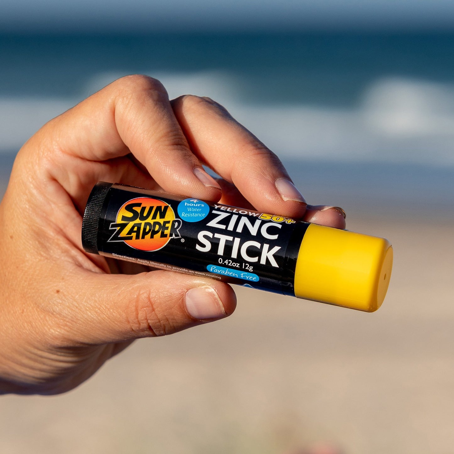 Sun Zapper Zinc Stick "Yellow" SPF 50+ |  Protector Solar Australiano Zinc Stick color AMARILLO 12g |Alta protección UVA/UVB con color vibrante, resistente al agua y reef safe |